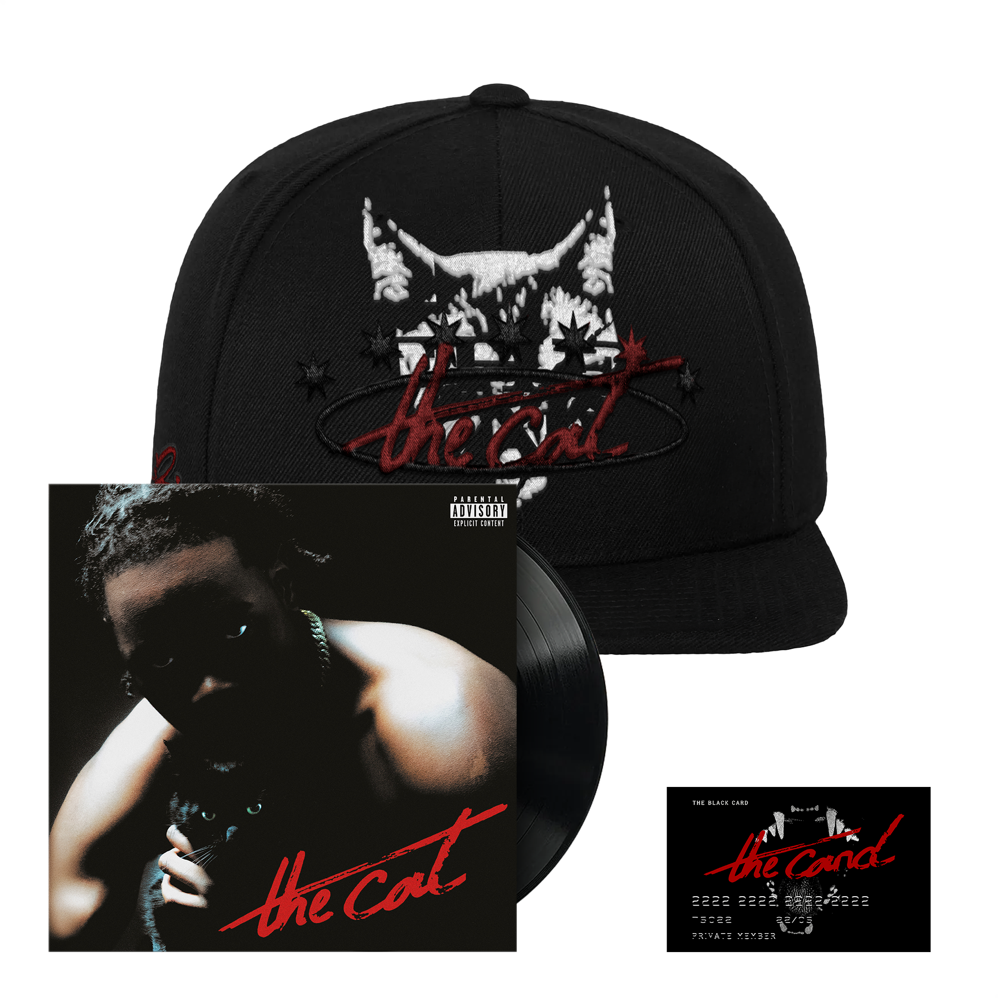 Vinyle « The cat » + Casquette + Black Card