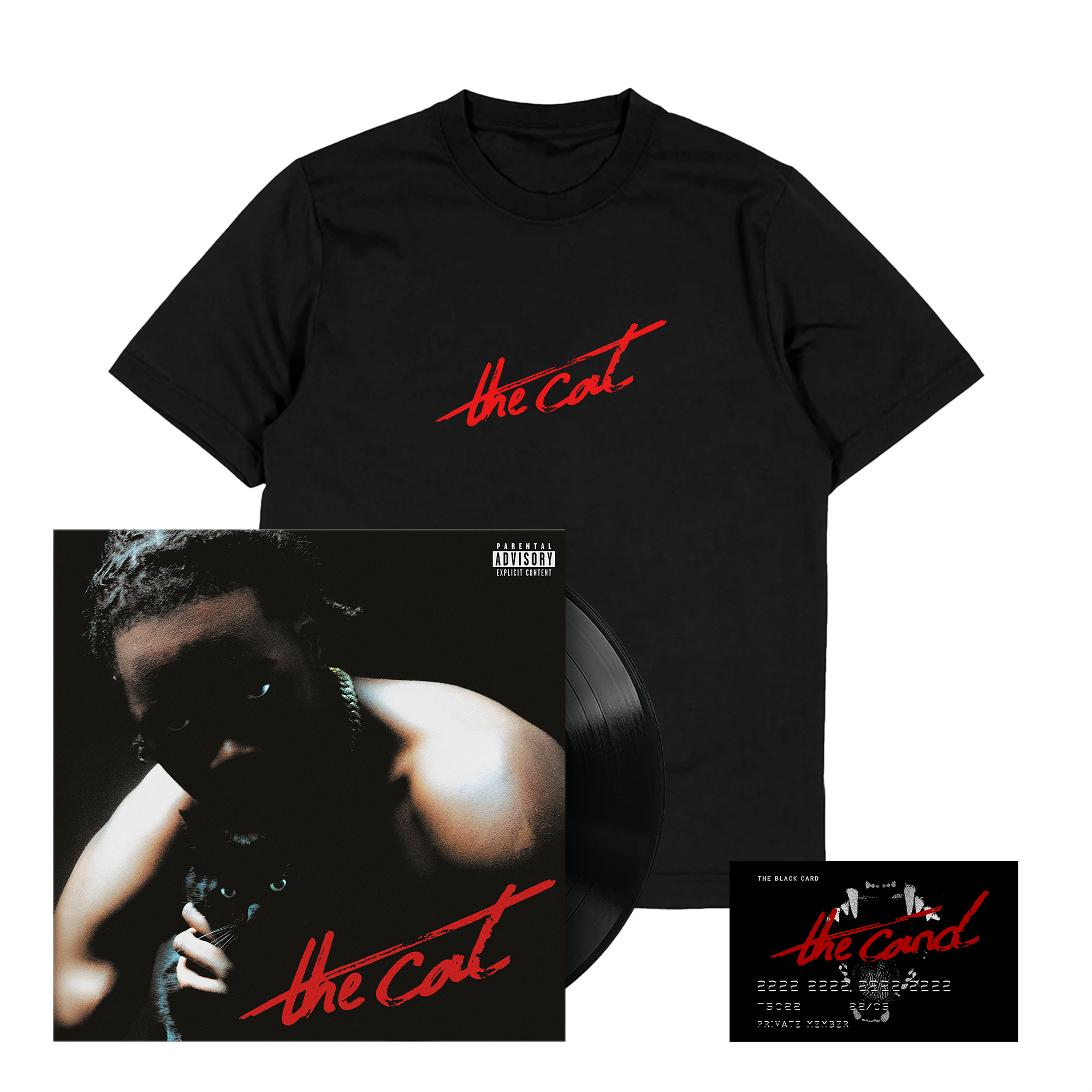Vinyle « The cat » + T-shirt "Black Cat"+ Black Card